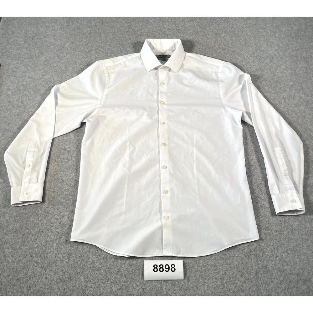 Kenneth Cole Reaction Dress Shirt‎ Mens 15-15.5 White Slim Fit Formal Business